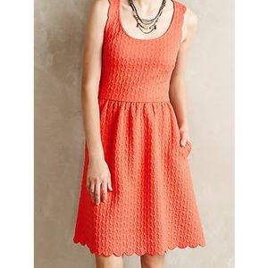Anthropologie Coral Caye Scalloped Dress by Maeve
